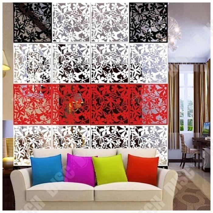 Lot De 12 Paravents Muraux Papillon - Séparateur De Pièce Décoratif, Fer Et PP, 40x40 Cm Chacun