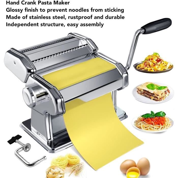 Rouleau Treillis Coupe-Nouilles Acier Inoxydable - Rouleau à Pâtes Maison - Machine à Spaghetti Manuel - Outil Cuisine Machine Spaghetti Maison Rouleau Treillis Coupe-Nouilles Acier Inoxydable - Rouleau à Pâtes Maison - Machine à Spaghetti Manuel - Outil Cuisine Machine Spaghetti Maison