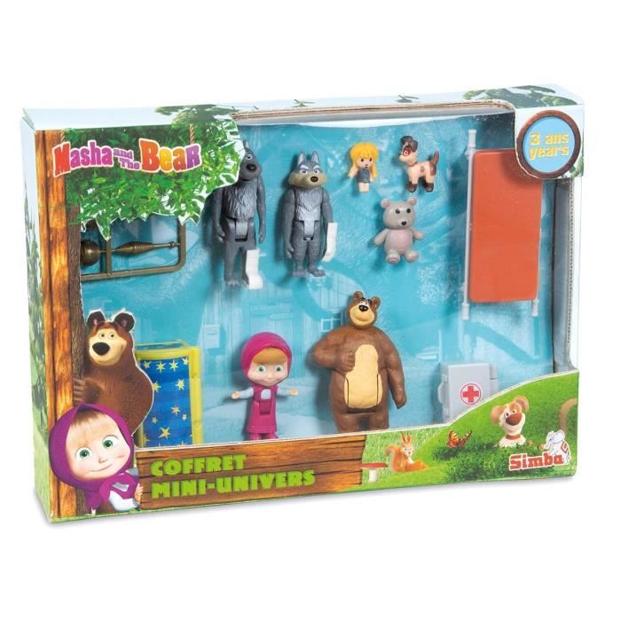 Coffret Mini Univers Masha Michka 7 figurines et accessoires pour enfants a partir de 3 ans