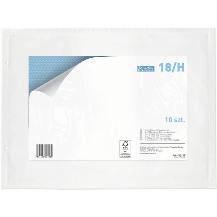 Bantex H8 Lot de 10 enveloppes à bulles avec fermeture auto-adhésive Blanc  290 x 370 mm [113] - Cdiscount Beaux-Arts et Loisirs créatifs