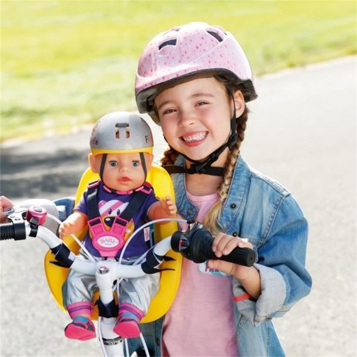 BABY born Bike Siège de Vélo pour Poupée de 43 cm - S'Attache au Guidon - pour les Petites Mains, Jeu Créatif Suscite l'Empathie et Développe les Aptitudes Sociales, pour les Petits