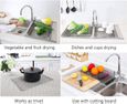 Égouttoir à vaisselle enroulable, égouttoir à vaisselle pliable en fil d'acier inoxydable pour comptoir d'évier de cuisine --2
