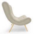 Fauteuil scandinave - MENZZO - Romilly - Tissu Beige - Assise incurvée grand confort-2