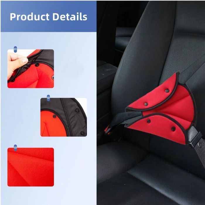 Lot De 4 Clips Pour Ceinture De Sécurité - Ajusteur Confort Voiture, Réduit Pression Cou/épaule, Universel