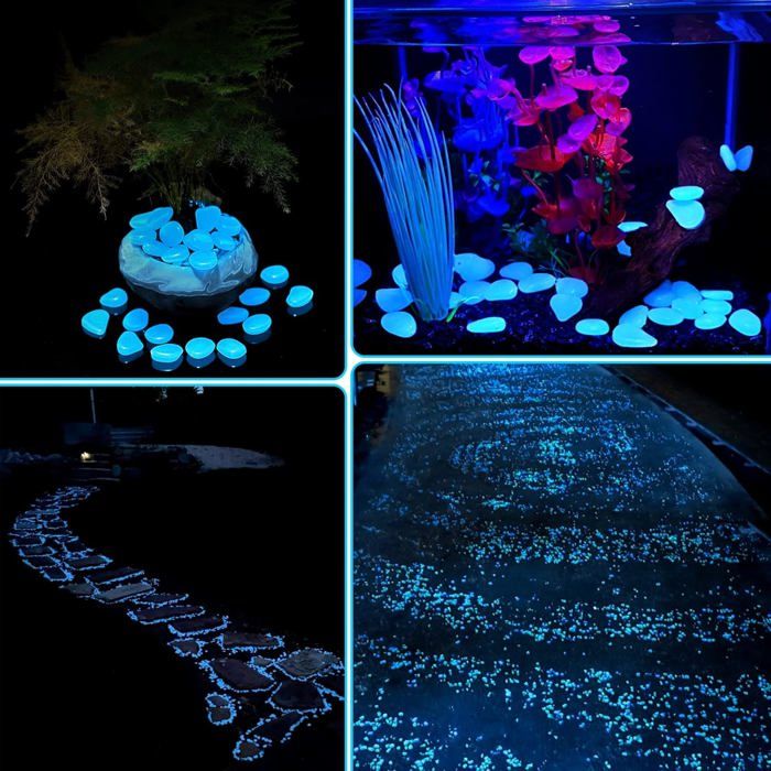 Mdurian 200 Pierres Lumineuses Galets Qui Brillent Dans Le Noir - Décoration Jardin Allée Aquarium Patio