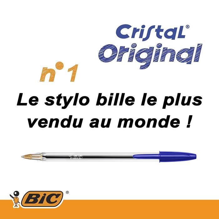 BIC Cristal Original Stylos-Bille - Bleu, Boîte de 50 - Cdiscount