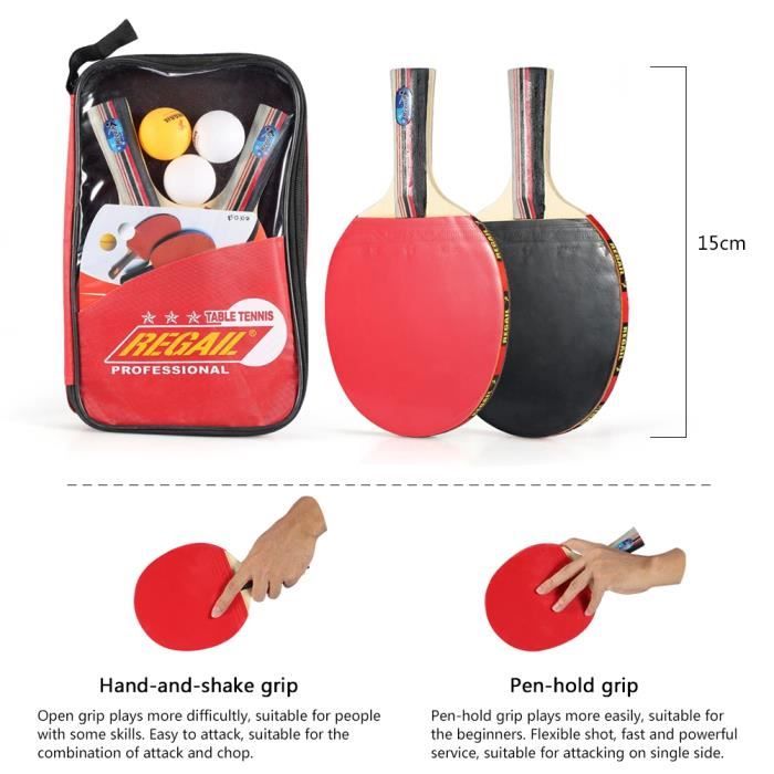 GYMAX Ensemble de table de ping-pong d'intérieur pliable avec filet, 2  raquettes et 2 balles, kit de table multi-usage sur pied