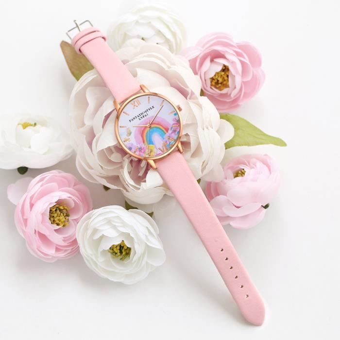 Coffret Montre Fille Bracelet - Cadeau pour enfants Chat jolie 2021 quartz  étanche rose rose, - Achat/vente montre Fille Enfant Rose Cuir - Cdiscount