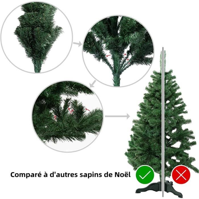 Sapin De Noël Artificiel Enneigé Premium 150 Cm - Vert Blanc Réaliste, Ignifugé PVC, Pied Métal + Gants Offerts