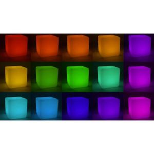 MR.GO 8" Rechargeable Veilleuse LED Cube Lumineux Couleur Changeante Lampe D 'ambiance Avec Télécommande, 16 RGB Couleurs, Dimmable Lampe De Chevet Pour Accueil Décoration Et Éclairage - 9