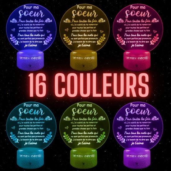 Lampe De Chevet 3D Personnalisable Veilleuse Tactile - Cadeau Cœur Pour La Meilleure Marraine, Baptême, Annonce Grossesse Ou Noël