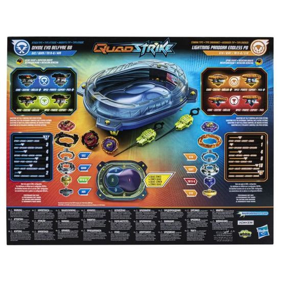 Hasbro Beyblade Burst QuadDrive Cosmic Vector Battle Set - Beystadium Arena, 2 toupies et 2 starters, pour Hasbro Beyblade Burst QuadDrive Cosmic Vector Battle Set - Beystadium Arena, 2 toupies et 2 starters, pour