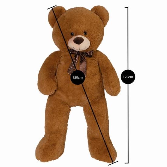 ID MARKET Ours en peluche geant 150 cm brun Cdiscount Jeux Jouets