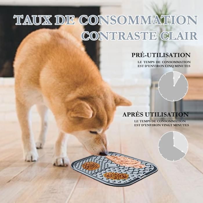 Tapis De Léchage Anti-Stress Pour Chien Et Chat - En Silicone Alimentaire Avec Ventouses - Ralentisseur De Repas - 1