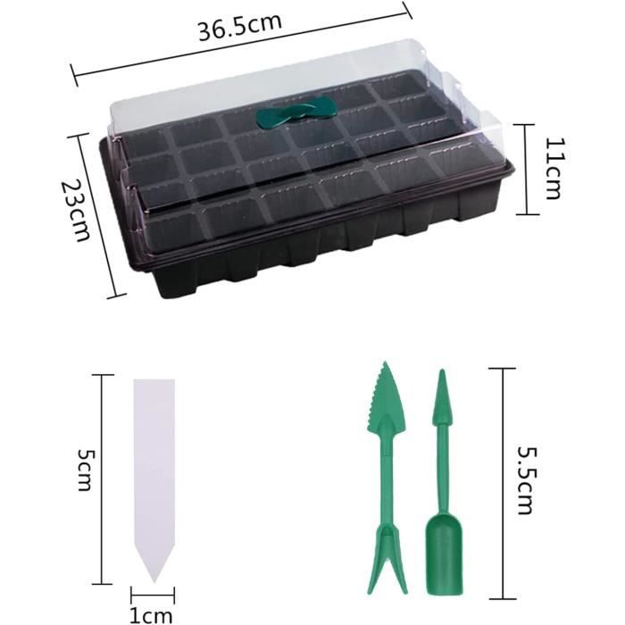 6 Plateaux De Culture Avec Dômes - Sans Trou Drainage, Pour Semis Et Germination - 36.8x22.4x10.4cm - Jardinage