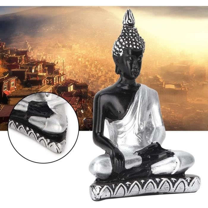 Figurine - VGEBY - Statue de Bouddha assis méditant - Grès et résine