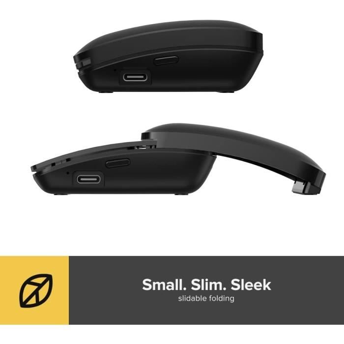 Souris Bluetooth Pliable Et Silencieuse - Compatible PC Et Ordinateur Portable, Sans Fil Tactile