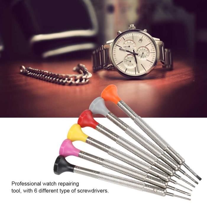 Ensembles de tournevis, 6 pièces/ensemble bracelet de montre dissolvant de  bracelet de montre tournevis outil de réparation de
