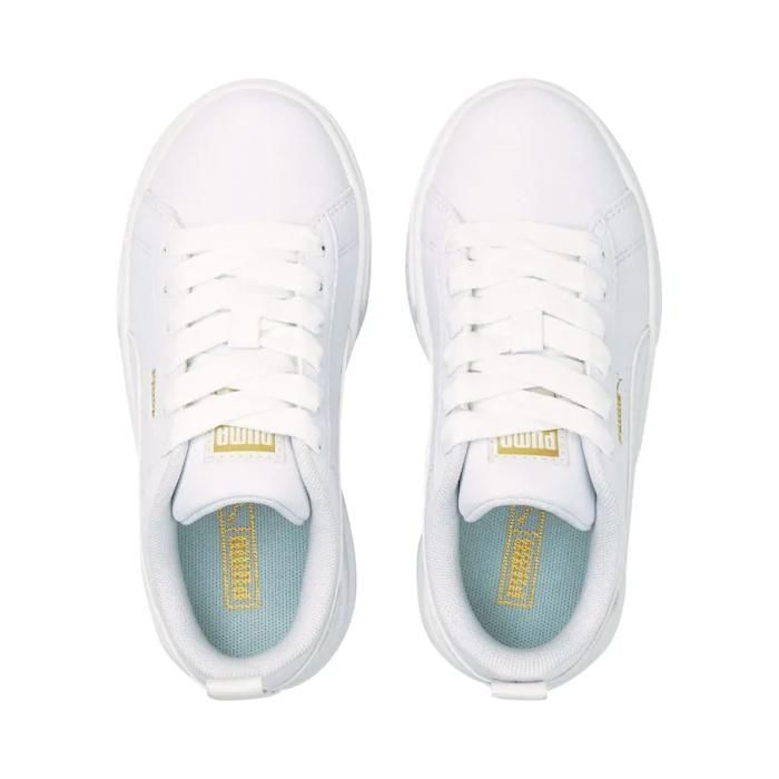 Basket Puma Mayze Lth PS blanc dore 34 Blanc dore Cdiscount Chaussures