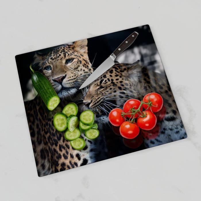 Planche De Cuisine En Verre Trempé Tulup 60x52 Cm - Thème épices Colorées