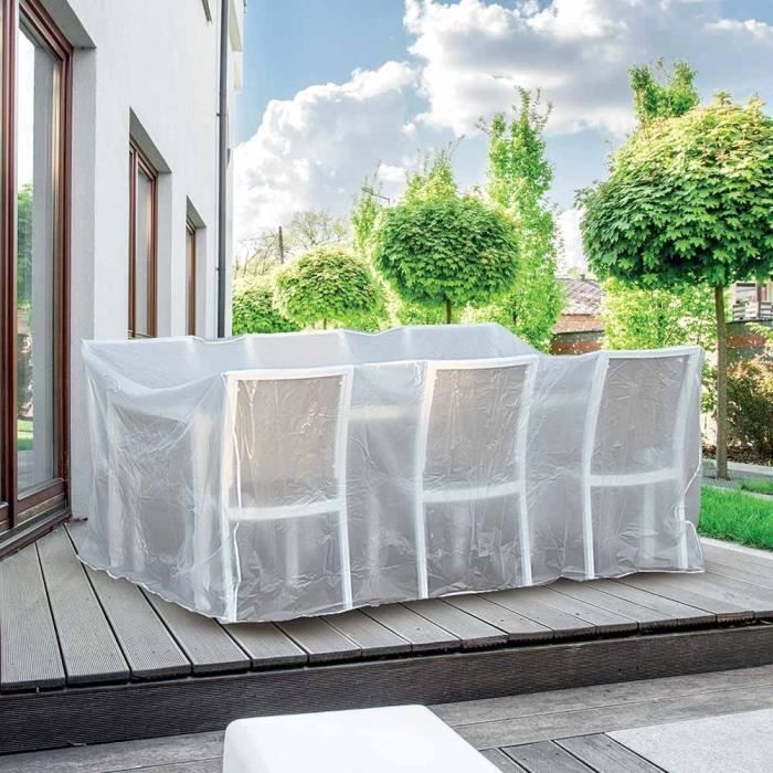 Housse de table de jardin 220 x 100 cm - Polyester gris - Proloisirs.