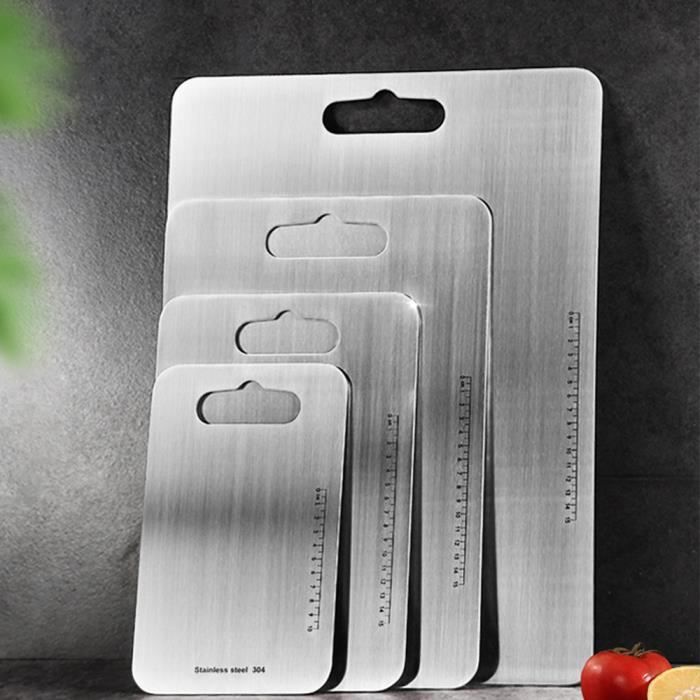 Planche à Découper Personnalisée En Acier Inoxydable AISI 304 - Surface Lisse - Gravure Au Laser Possible - Hygiénique Et Durable