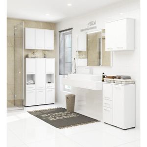 Étagère De Rangement Blanche Salle De Bain Simple Couche 60cm - Support Mural Aluminium