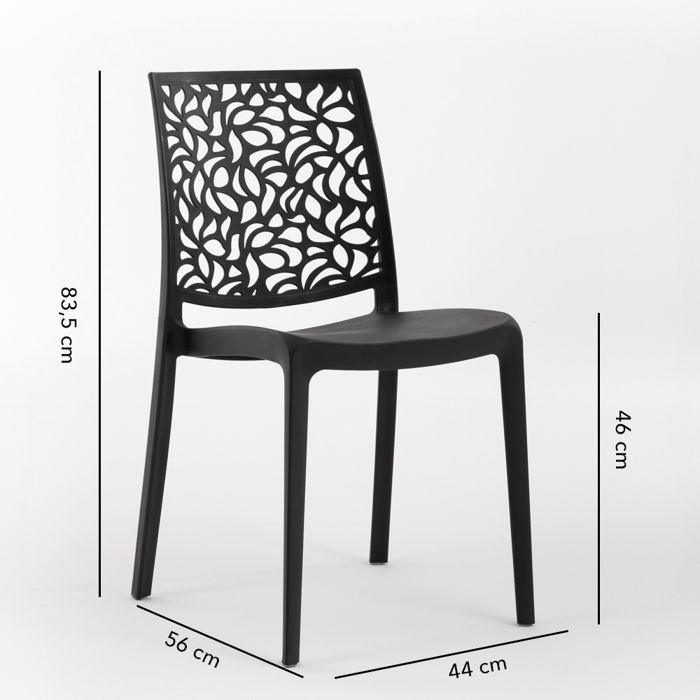 Lot De 6 Chaises Empilables Résine & Fibre De Verre – Anthracite – Pour Intérieur/Extérieur – 110 Kg
