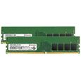 TRANSCEND JetRAM - DDR4 - 32 Go: 2 x 16 Go - DIMM 288 broches - 3200 MHz / PC4-25600 - CL22 - 1.2 V-0