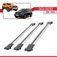 Compatible avec Dacia Duster 2018-2023 Barres de Toit FLY Modèle Railing Porte-Bagages de voiture 3 BARRAS GRIS-0