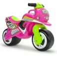 Trotteur Moto Tundra pour Fille - INJUSA - 2 Roues - Poignée Parents - Décoration IML Résistante - Rose-0