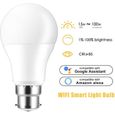 Ampoule Connectée LED B22 WiFi Intelligente Smart Bulb Compatible Avec Alexa Google Home IFTTT, Blanc froid Ampoule -0