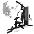 Physionics® Station de Musculation Multifonction - Résistance jusqu'à 185kg - Banc d'Haltérophilie Complet, Appareil de Fitness, Gym-0