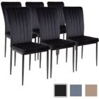 Chaises de salle à manger - ALBATROS - Modena - Tissu velours - Lot de 6 - Noir