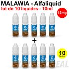 Eliquid MALAWIA 11mg lot de 10 liquides ALFALIQUID