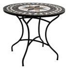 ATMOSPHERA CRÉATEUR D'INTÉRIEUR Table à manger ronde "Kipos" mosaïque noir D90cm - Atmosphera createur d'interieur