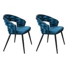 HOME DECO FACTORY Lot de 2 Chaises Design "Sawyer" 82cm Bleu Canard