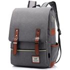 BIGILANTUH Sac à dos - Style d'école - ordinateur PC Portable 15.6 pouces - Gris Clair