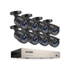 ZOSI Kit Video Surveillance 8CH 1080P DVR avec 8 Caméras de Surveillance 2MP Extérieure IP66 Vision Nocturne 24m App gratuite