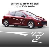 Kit de Décoration Adhésif pour Côtés Voiture Peugeot 207 Lion, 220 cm, Blanc