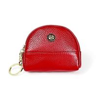 red -Mode femmes porte monnaie petit porte monnaie à Double fermeture éclair en cuir véritable