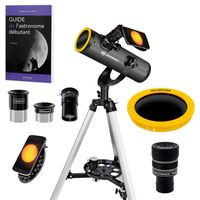 Pack Débutant Télescope Bresser Solarix 76/350 + Monture AZ1 + Filtre Solaire + Oculaires + Zoom + Guide
