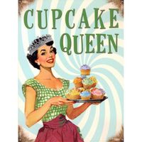 Cupcake Queen Plaque en métal 30 x 40 cm