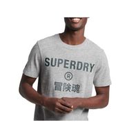 T shirt Superdry - Homme Superdry - Vintage Corporation Logo Marl - Superdry Gris - Coton - Vetement Superdry