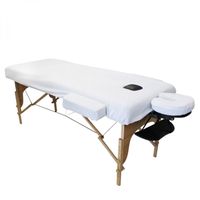 Drap housse de protection 4 pièces en éponge pour table de massage de 10 à 13 cm d'épaisseur - Blanc - Vivezen