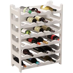 Casier à bouteilles modulable ARTECSIS 36 Bouteilles – Cave à vin en plastique, 60x28x80 cm (LxlxH), Blanc - Range bouteille