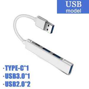 AUTRE PERIPHERIQUE USB  Argent USB 2 - Prolongateur Hub USB 3.0 Type C ver