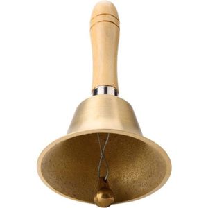 12/ cm dor/ée r/éception son puissant Relaxdays Clochette de table en fer d/écoration de No/ël avec manche en bois pour /école