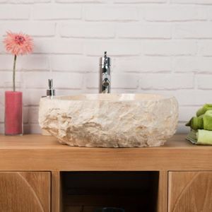 LAVABO - VASQUE Vasque à poser en marbre crème Roc - WANDA COLLECT