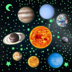 Stickers Kiflow, 840 Etoiles phosphorescentes plafond & 10 planètes  stickers muraux enfants du système solaire, cadeau éducatif